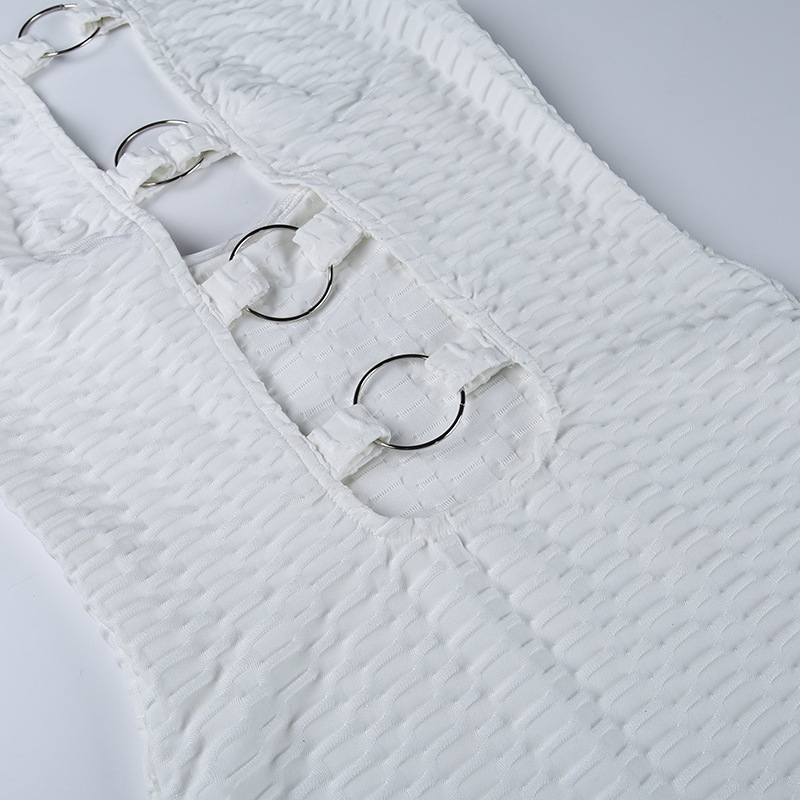 Ml21206 European and American slim, slim, sexy neck and backless dress temperament wisp empty vest women's skirt dress