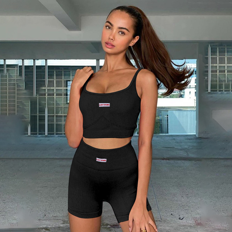 Jy21008pf Chest and hip split suspender Shorts Set female 2022 European and American fashion cross-border slim suit