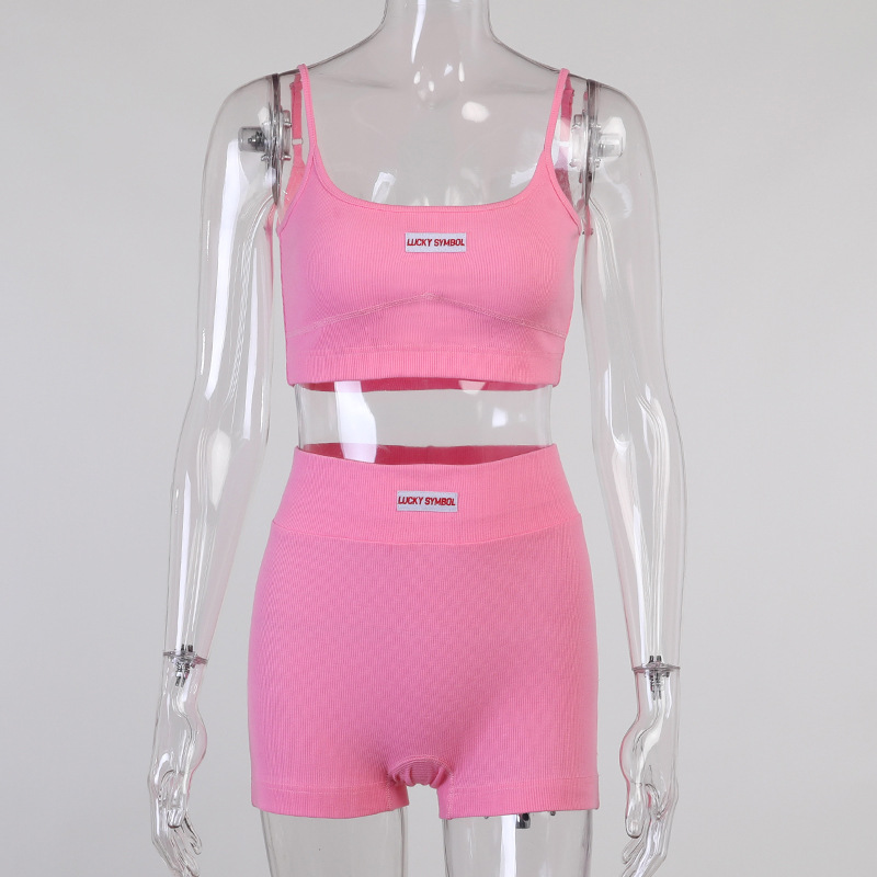 Jy21008pf Chest and hip split suspender Shorts Set female 2022 European and American fashion cross-border slim suit