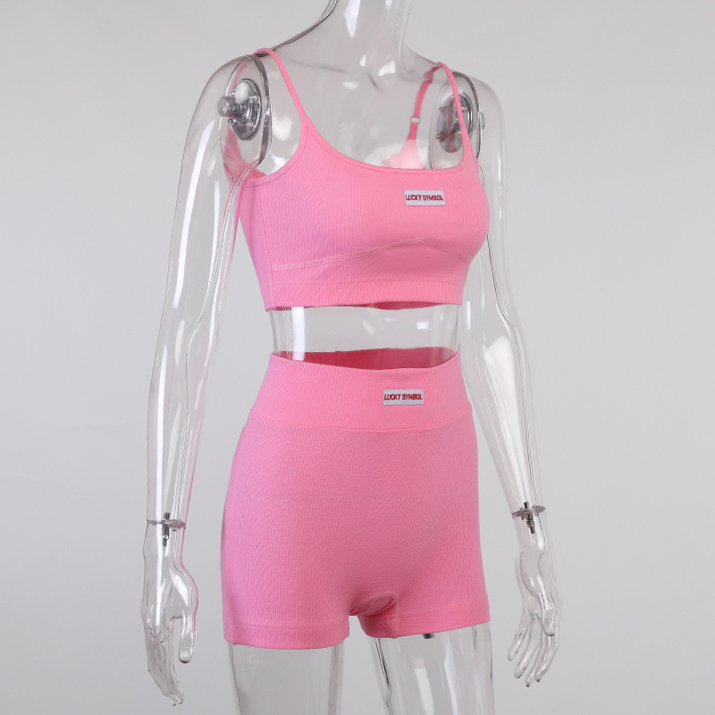 Jy21008pf Chest and hip split suspender Shorts Set female 2022 European and American fashion cross-border slim suit