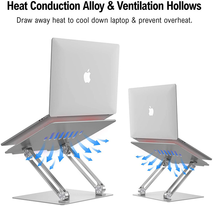 New Laptop Stand Aluminum Alloy Portable Lifting Base Folding Adjustable Cooling Desktop Bracket