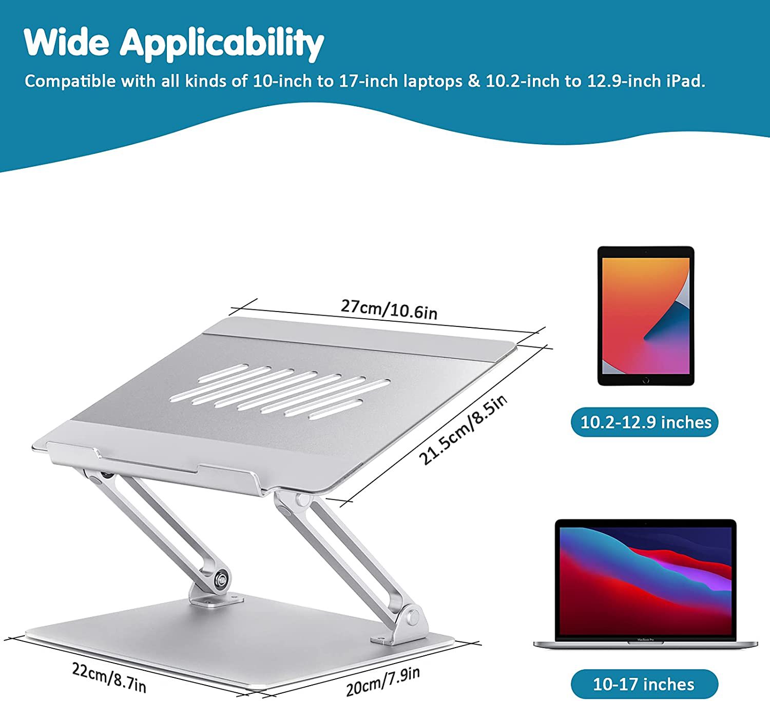 New Laptop Stand Aluminum Alloy Portable Lifting Base Folding Adjustable Cooling Desktop Bracket