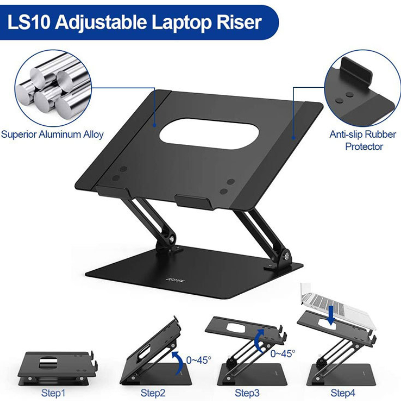 Aluminum Alloy Laptop Stand Office Convenient Folding Cooling Adjustable Lazy Height Lifting Base