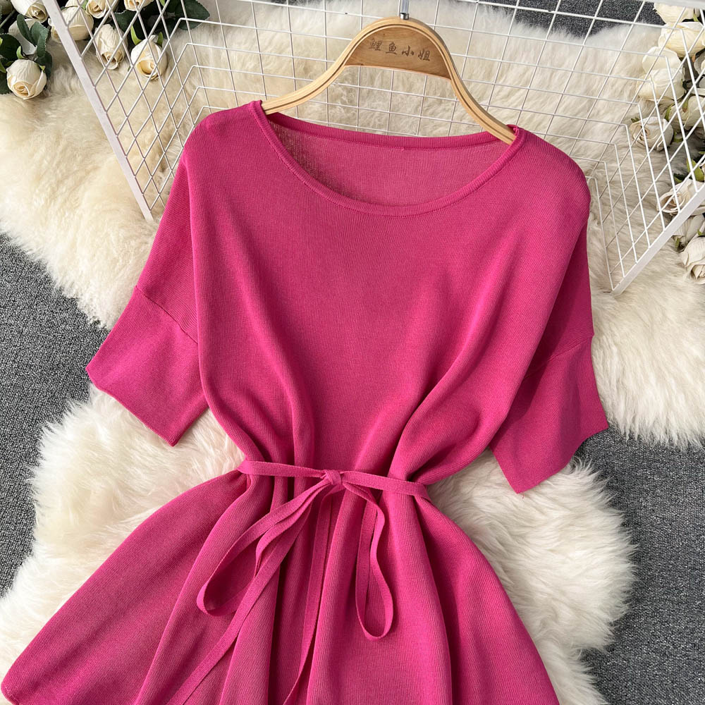 Chic style fashion suit women's irregular short-sleeved top is thin casual pants all-match wide-leg pants trousers two-piece suit