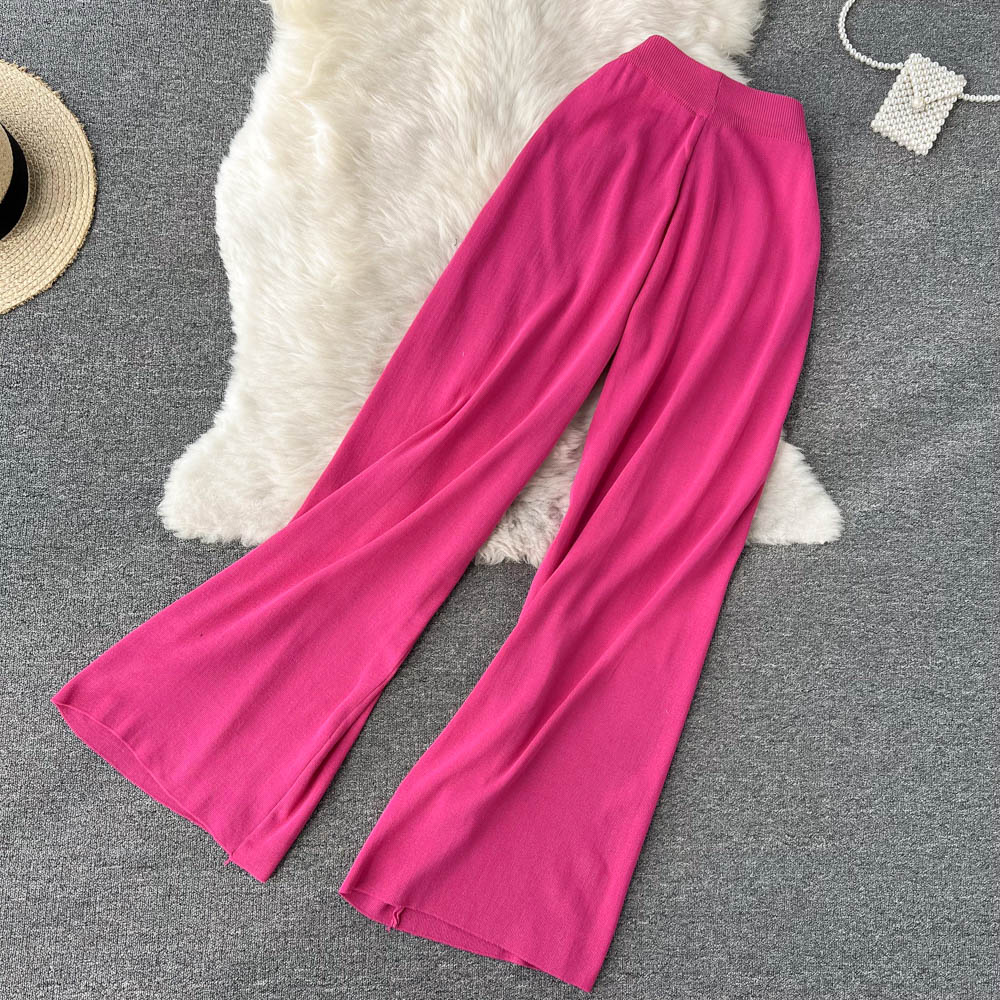 Chic style fashion suit women's irregular short-sleeved top is thin casual pants all-match wide-leg pants trousers two-piece suit