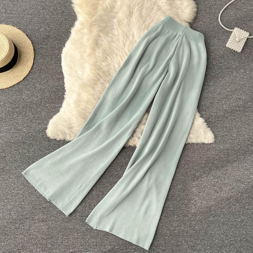 Chic style fashion suit women's irregular short-sleeved top is thin casual pants all-match wide-leg pants trousers two-piece suit