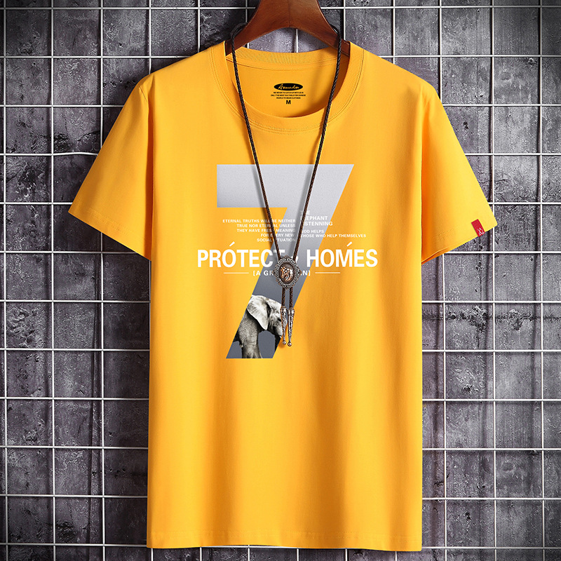 Short-sleeved t-shirt men's summer half-sleeved clothes new casual brand trend with large size tops bottoming shirts