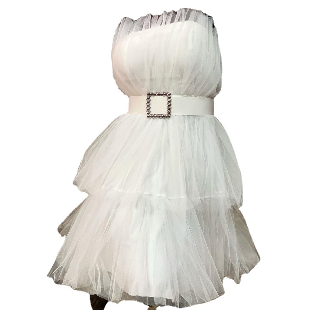 2022 New spring and summer sweet beauty dress fluffy mini party wedding dress