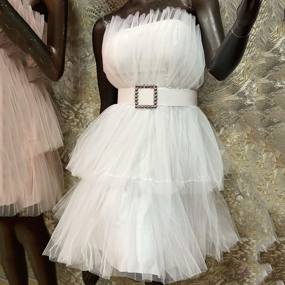 2022 New spring and summer sweet beauty dress fluffy mini party wedding dress
