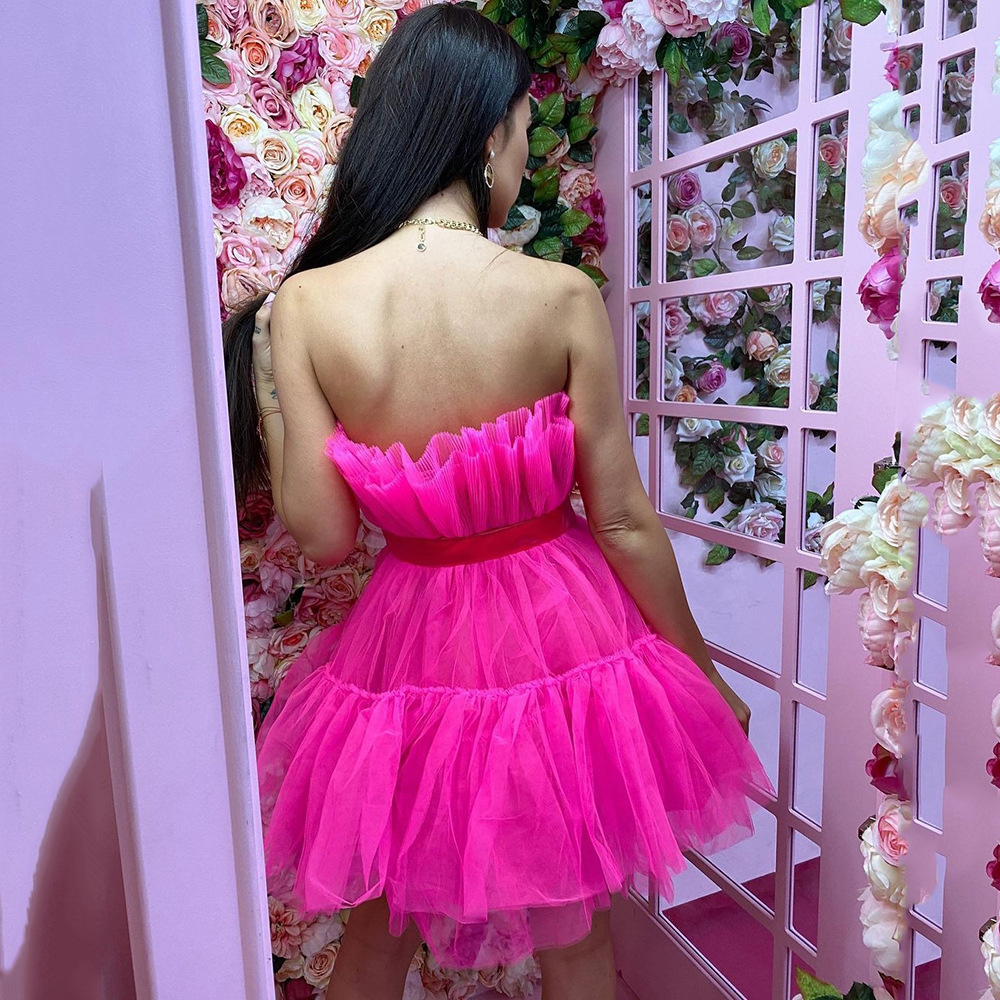 2022 New spring and summer sweet beauty dress fluffy mini party wedding dress