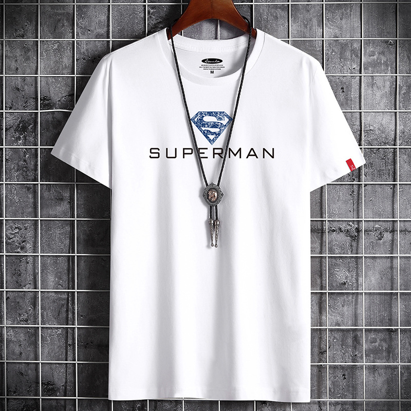 New summer men's t-shirt tide brand trend half-sleeved casual loose cotton short-sleeved top shirt