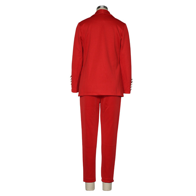 FC806 2022 Autumn and winter cross-border women's fashion long-sleeved suit trousers two-piece small suit xl