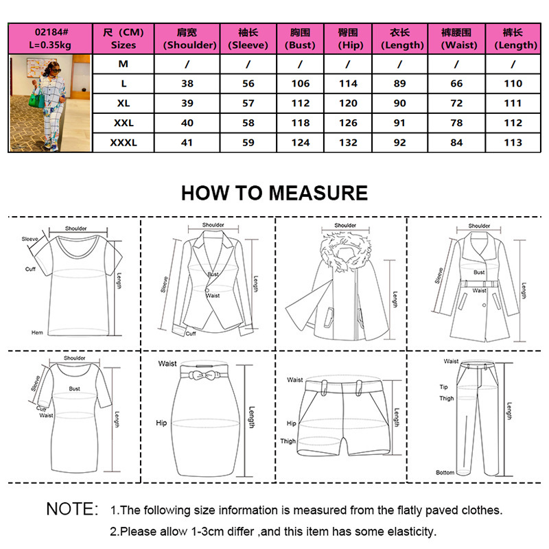 2022 New Amazon autumn African plus size casual women's two-piece printed plaid loose suit