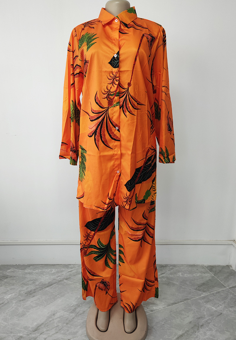 2022 New Amazon autumn African plus size casual women's two-piece printed plaid loose suit
