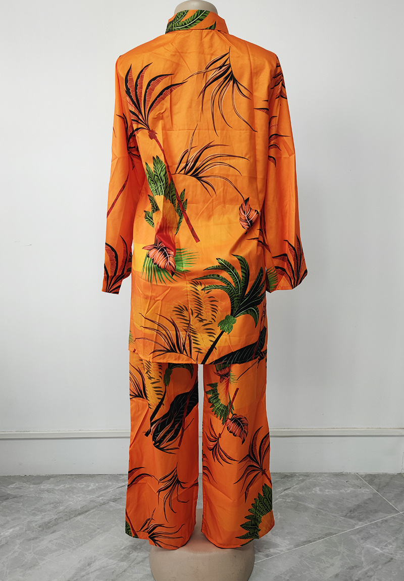 2022 New Amazon autumn African plus size casual women's two-piece printed plaid loose suit