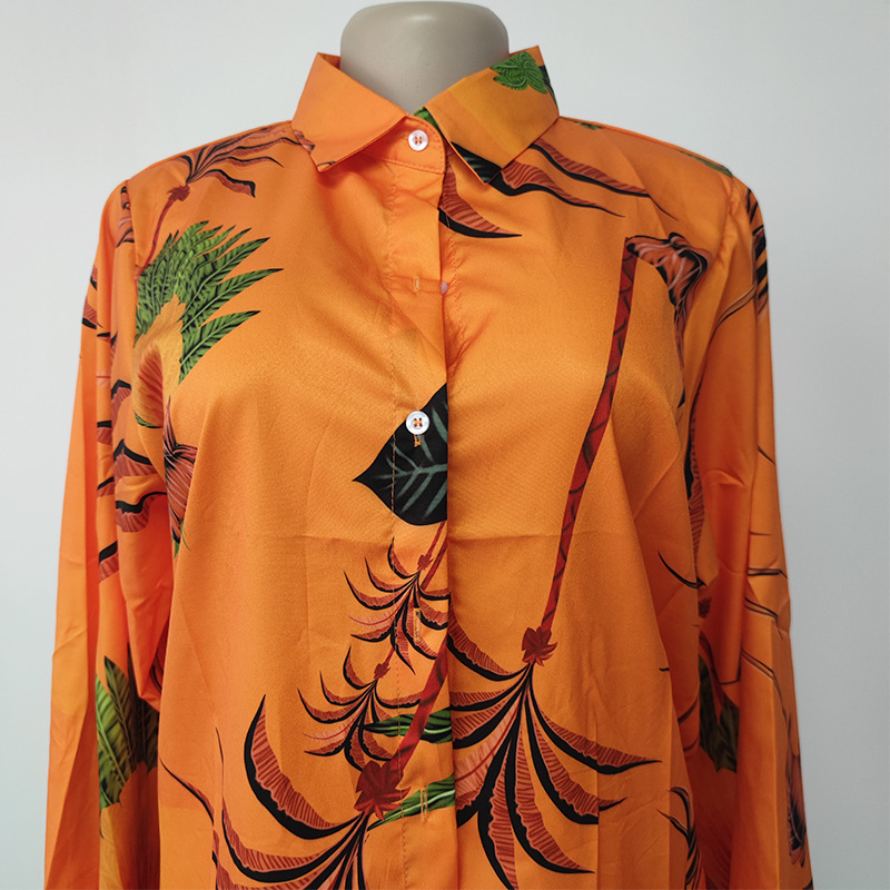 2022 New Amazon autumn African plus size casual women's two-piece printed plaid loose suit