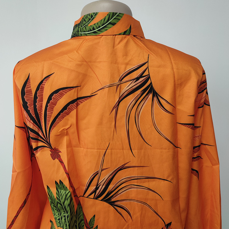 2022 New Amazon autumn African plus size casual women's two-piece printed plaid loose suit