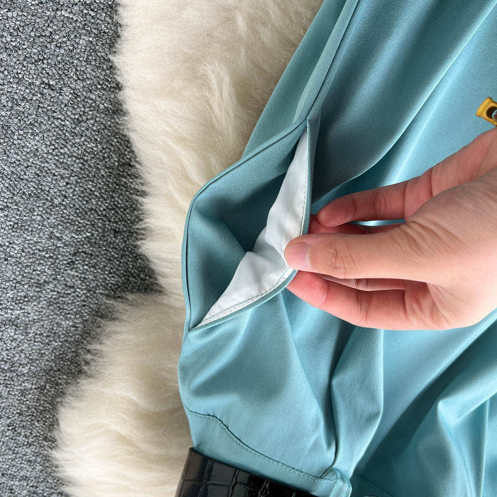 Celebrity temperament suit female short-sleeved gradient shirt design sense niche high-waist casual wide-leg pants two-piece