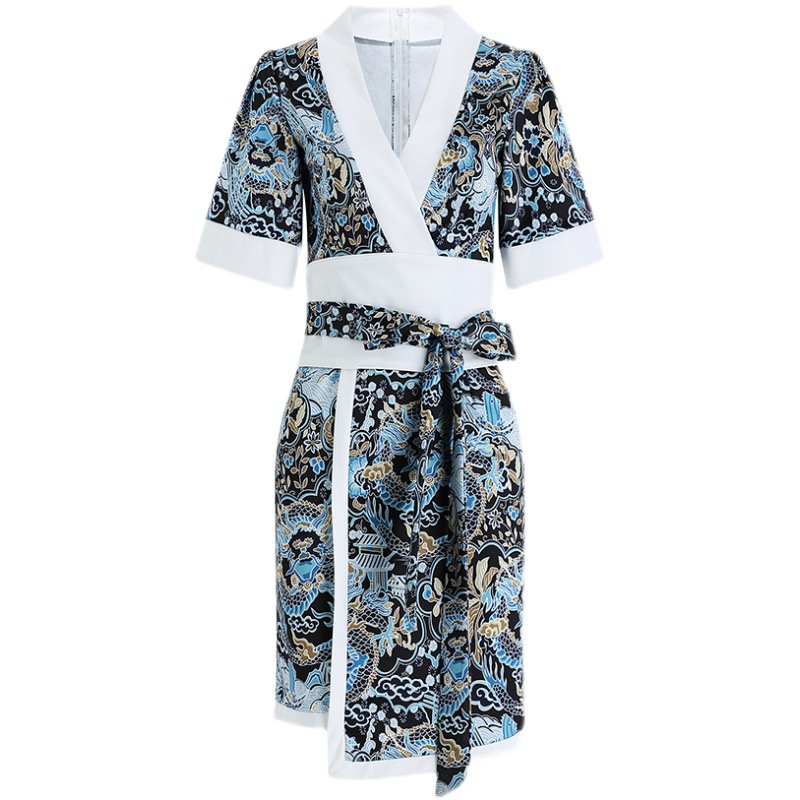 Fashion kimono 2022 new sexy V-neck slim fit dress foot bath nightclub overalls A245