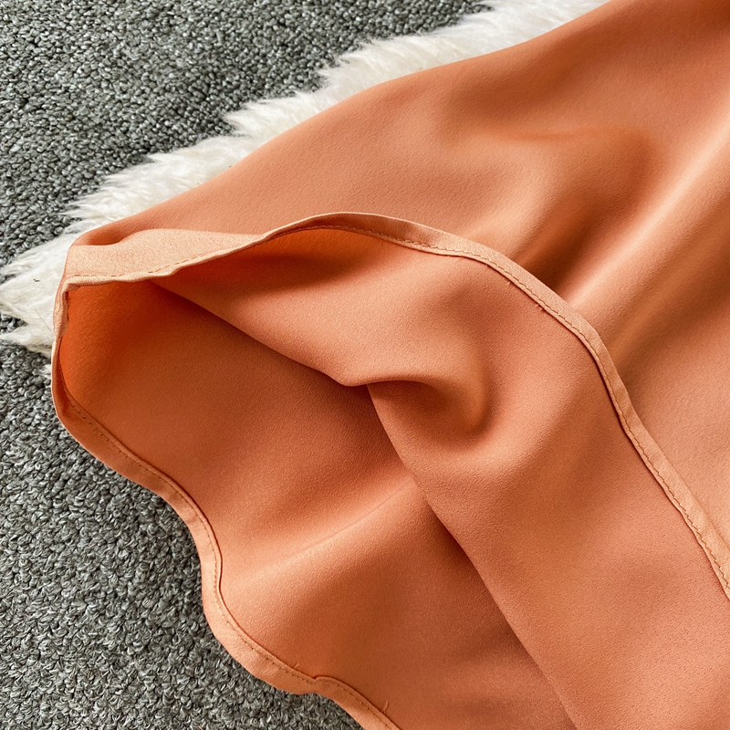 Summer Bali Beach Dress Seaside Sexy Backless Holiday clothing Thin Satin Swing Collar Sling Dress