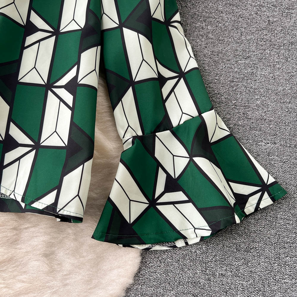 Fashion ladies temperament suit female lapel single-breasted flared long-sleeved shirt + high-waisted wide-leg trousers two-piece set