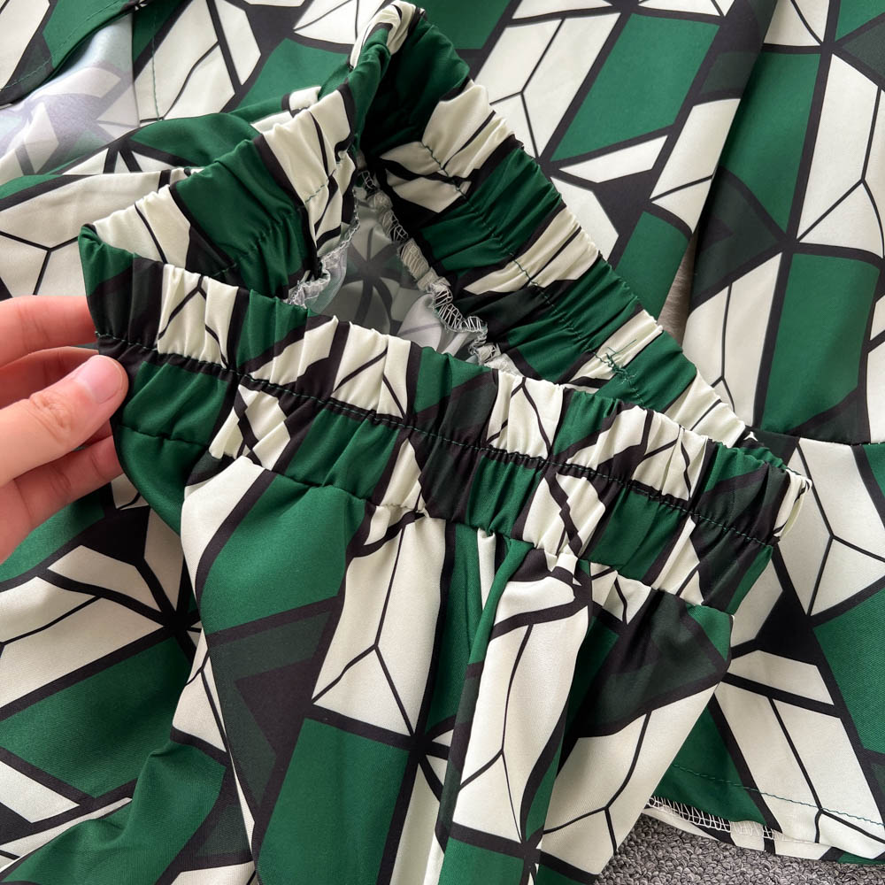 Fashion ladies temperament suit female lapel single-breasted flared long-sleeved shirt + high-waisted wide-leg trousers two-piece set