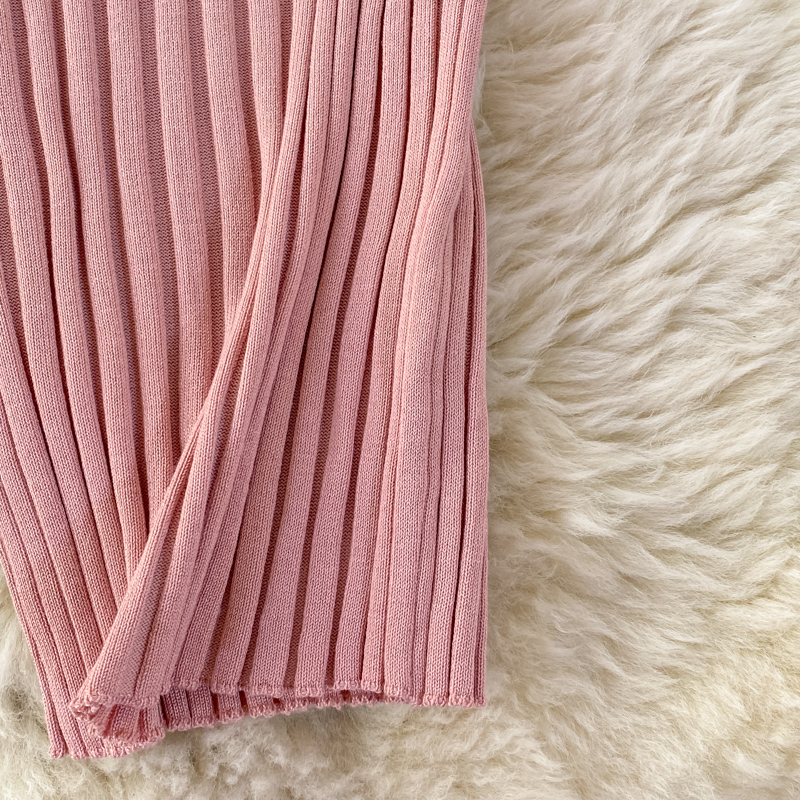 Knitted vest skirt women's 2022 autumn Korean version sexy backless mid-length tight-fitting elastic slimming hip dress