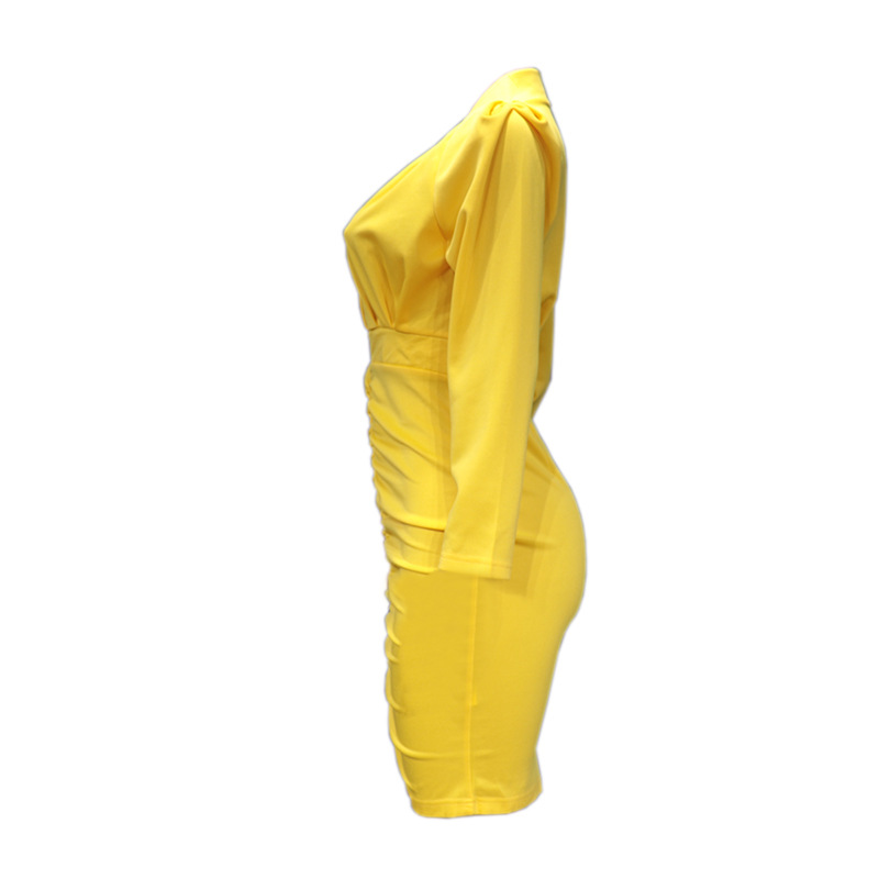 FC696 Spot women's clothing 2022 autumn and winter new Amazon hot selling women's clothing V deep bag hip sexy dress