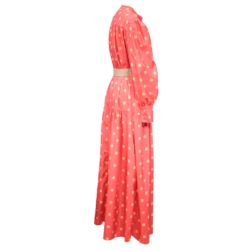 FD785 Spot 2022 early spring Amazon Europe and America slim fit loose women's polka dot print long dress
