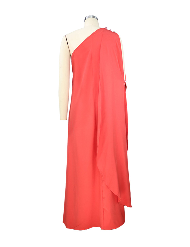 FD960 2022 summer new cross-border women's clothing temperament fashion solid color loose one-shoulder long dress