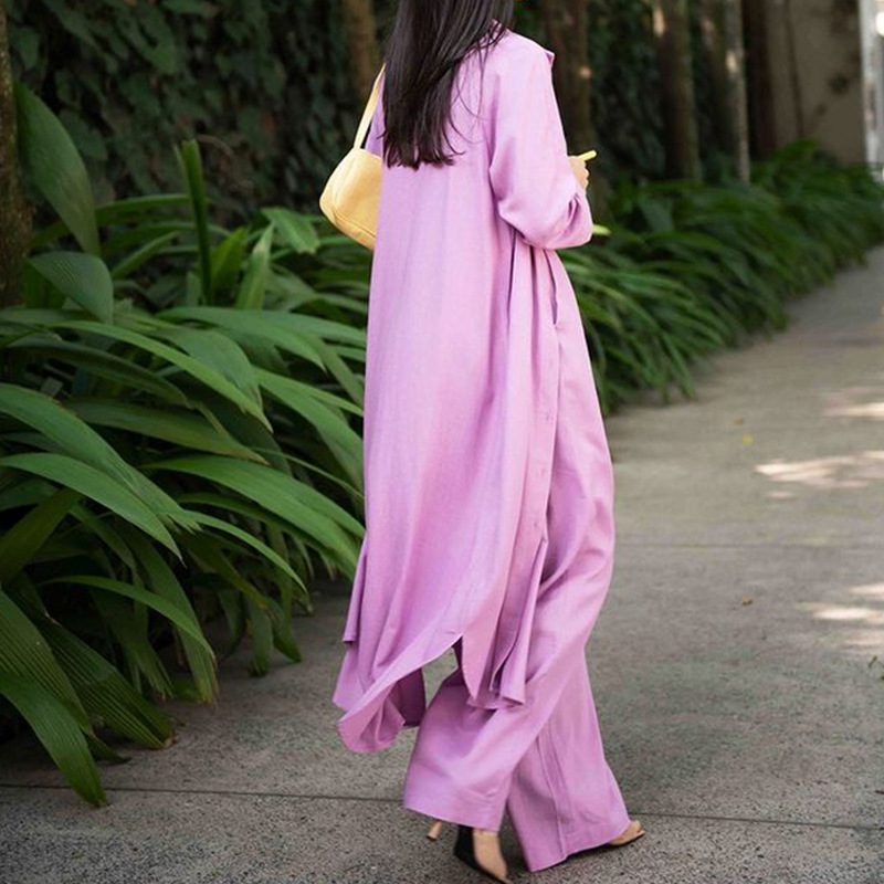 FD445 2022 Spring and Autumn Casual Windbreaker Jacket Tops Wide Leg Pants Women's Three-piece Suit