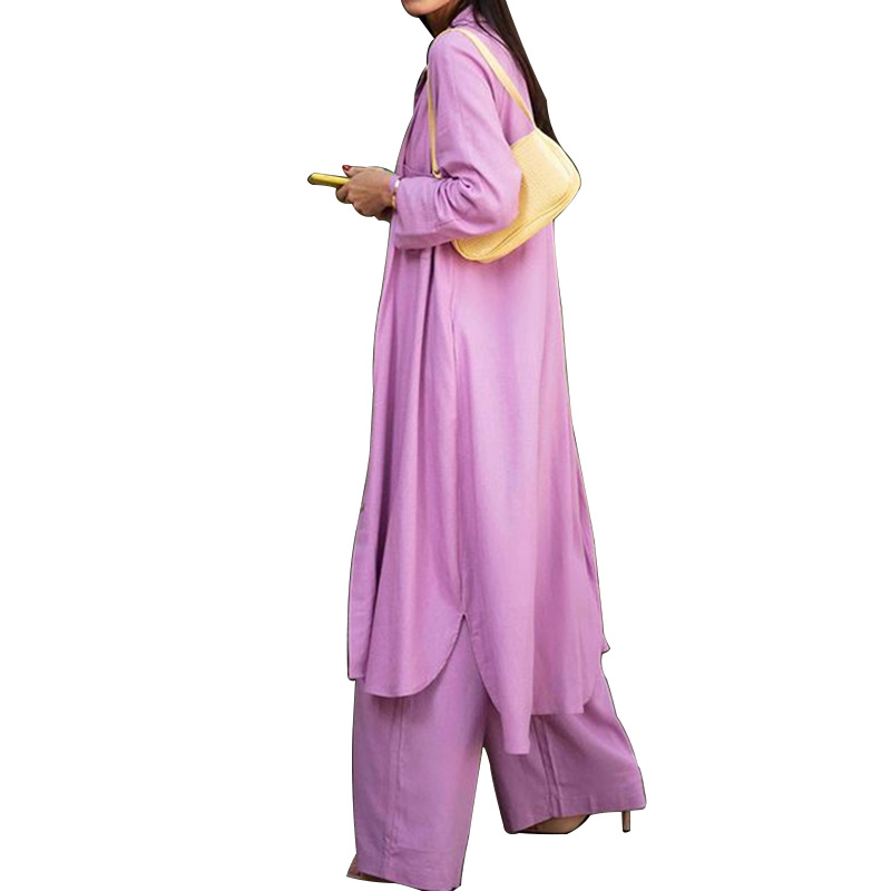 FD445 2022 Spring and Autumn Casual Windbreaker Jacket Tops Wide Leg Pants Women's Three-piece Suit