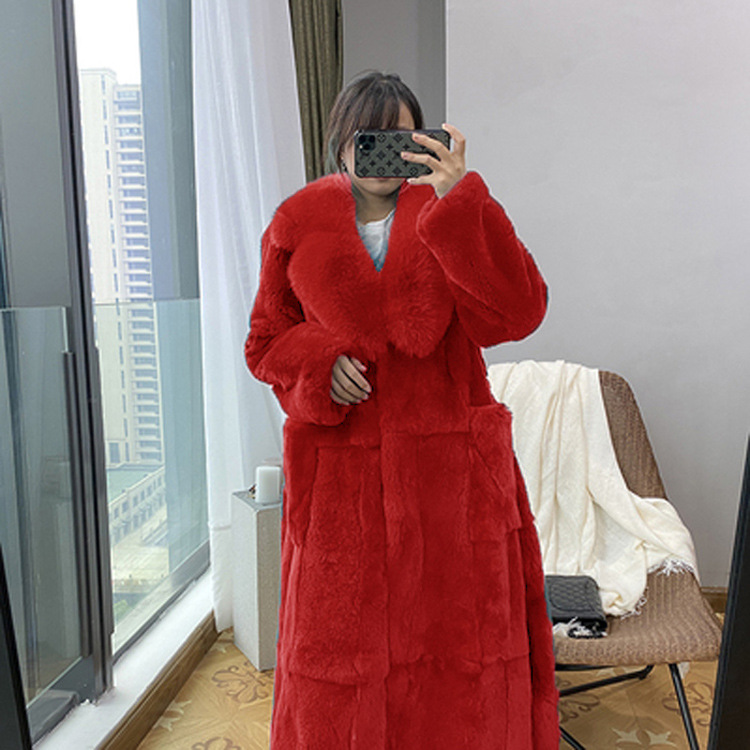 New imitation fur coat women's mid-length European station coat fashionable temperament loose large size coat
