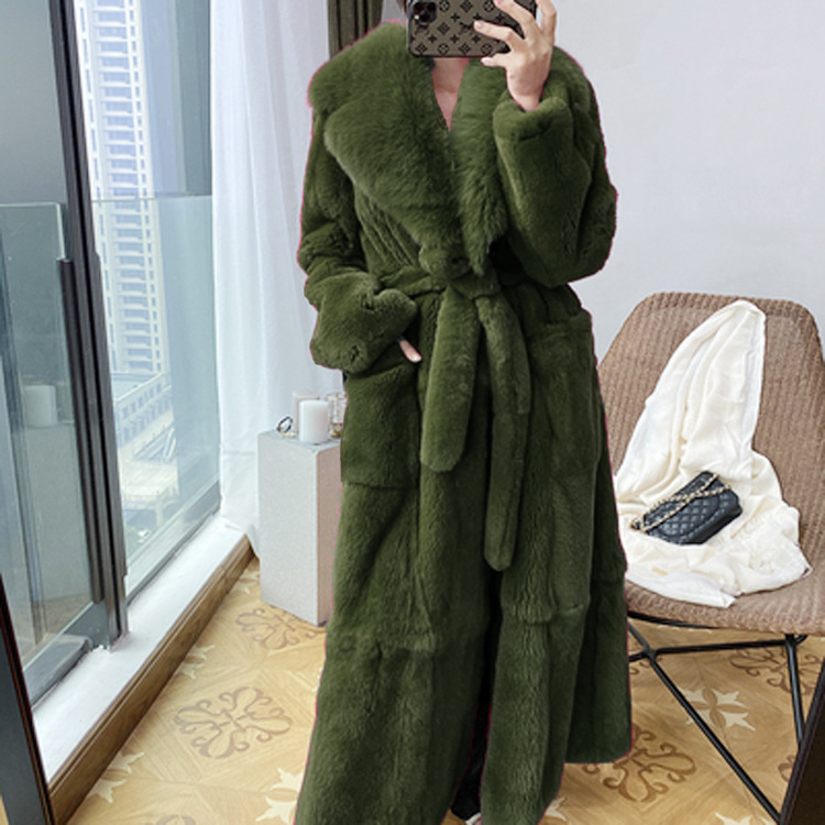 New imitation fur coat women's mid-length European station coat fashionable temperament loose large size coat
