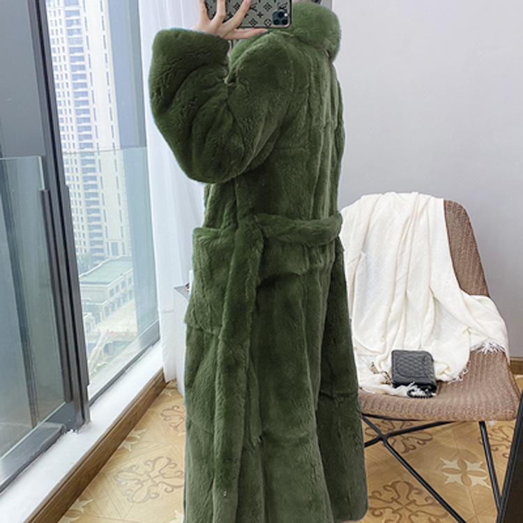 New imitation fur coat women's mid-length European station coat fashionable temperament loose large size coat