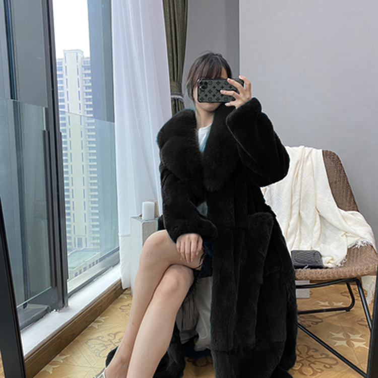 New imitation fur coat women's mid-length European station coat fashionable temperament loose large size coat