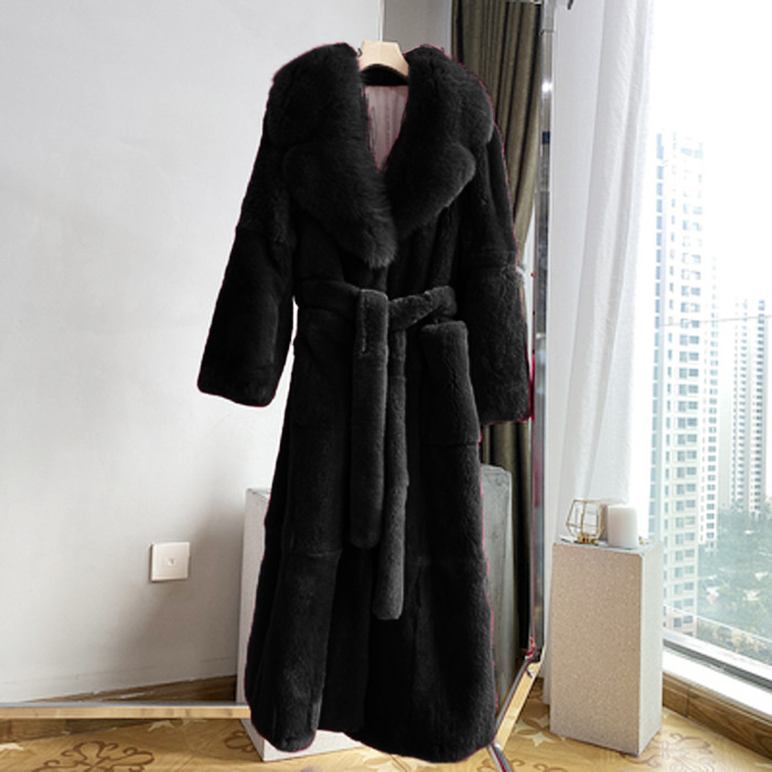 New imitation fur coat women's mid-length European station coat fashionable temperament loose large size coat