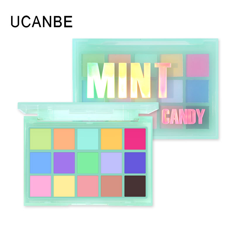UCANBE Macaron 15 Color Eyeshadow Tray Color full matte Summer fresh neon makeup novice play makeup portable