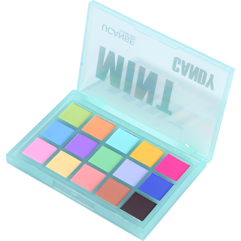 UCANBE Macaron 15 Color Eyeshadow Tray Color full matte Summer fresh neon makeup novice play makeup portable