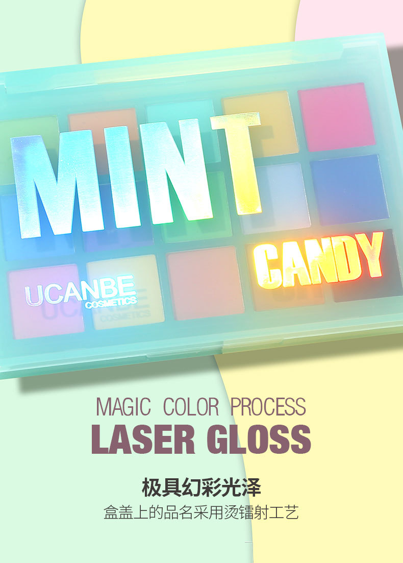 UCANBE Macaron 15 Color Eyeshadow Tray Color full matte Summer fresh neon makeup novice play makeup portable