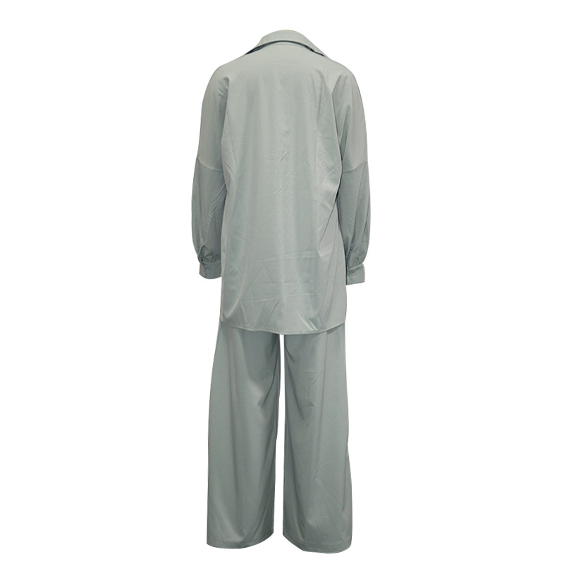 FD034 Available Fall 2022 Amazon European and American Women's Sunscreen Shirt casual wide-leg pants two-piece set