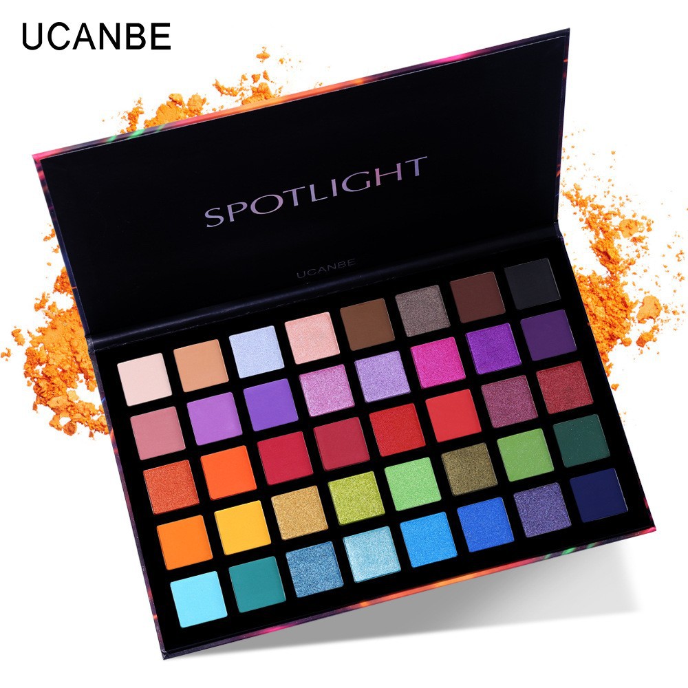 ucanbe 40 Color Spotlight Eye Shadow Tray Light matte Color Eye Shadow Tray European and American eye shadow cross border makeup