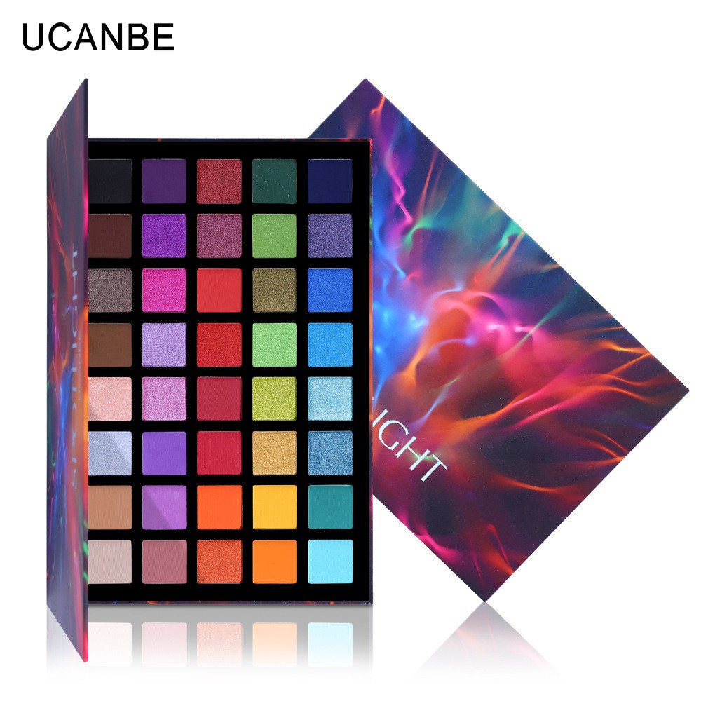 ucanbe 40 Color Spotlight Eye Shadow Tray Light matte Color Eye Shadow Tray European and American eye shadow cross border makeup