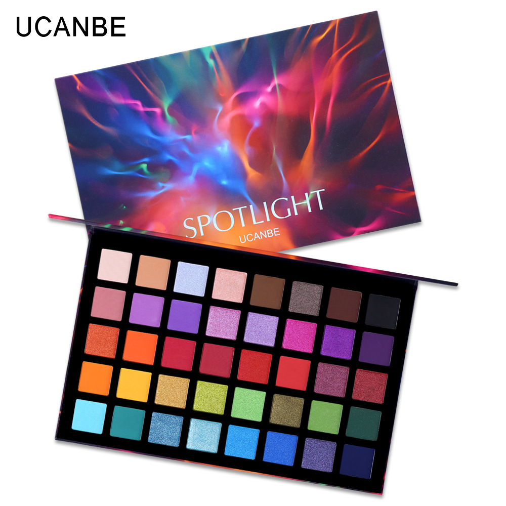 ucanbe 40 Color Spotlight Eye Shadow Tray Light matte Color Eye Shadow Tray European and American eye shadow cross border makeup