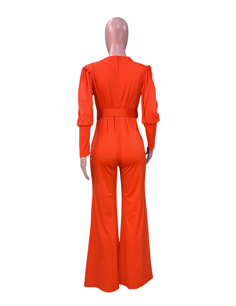 FC811 Spot 2022 Amazon Spring Wear European and American women V-neck long sleeve high waist fashion romper