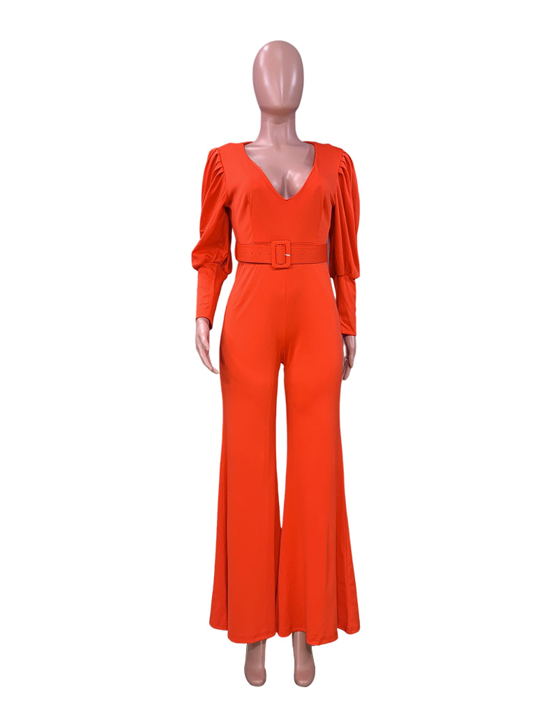 FC811 Spot 2022 Amazon Spring Wear European and American women V-neck long sleeve high waist fashion romper