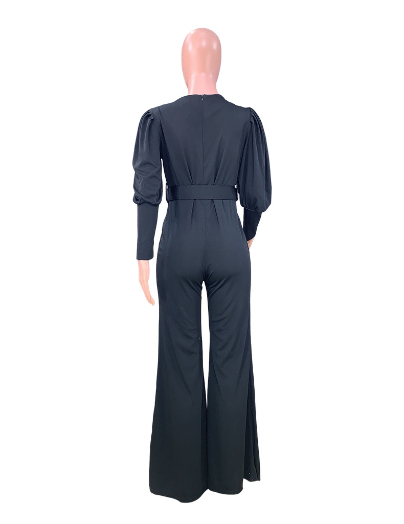 FC811 Spot 2022 Amazon Spring Wear European and American women V-neck long sleeve high waist fashion romper