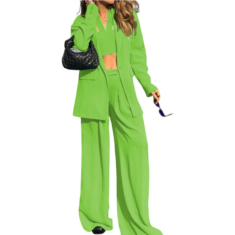 FD1068 spot 2022 autumn winter new fashion temperament long sleeve suit jacket casual pantsuit three-piece