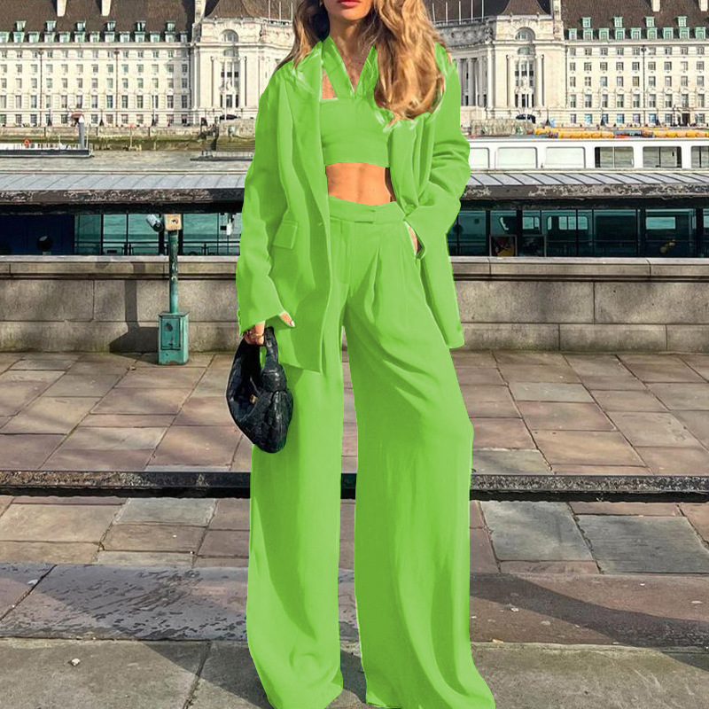 FD1068 spot 2022 autumn winter new fashion temperament long sleeve suit jacket casual pantsuit three-piece