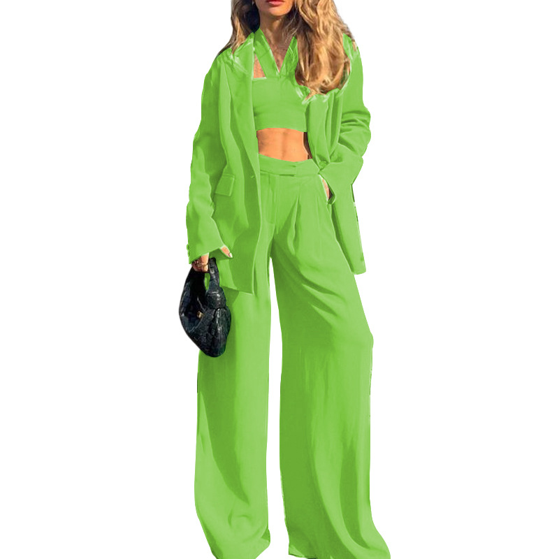 FD1068 spot 2022 autumn winter new fashion temperament long sleeve suit jacket casual pantsuit three-piece